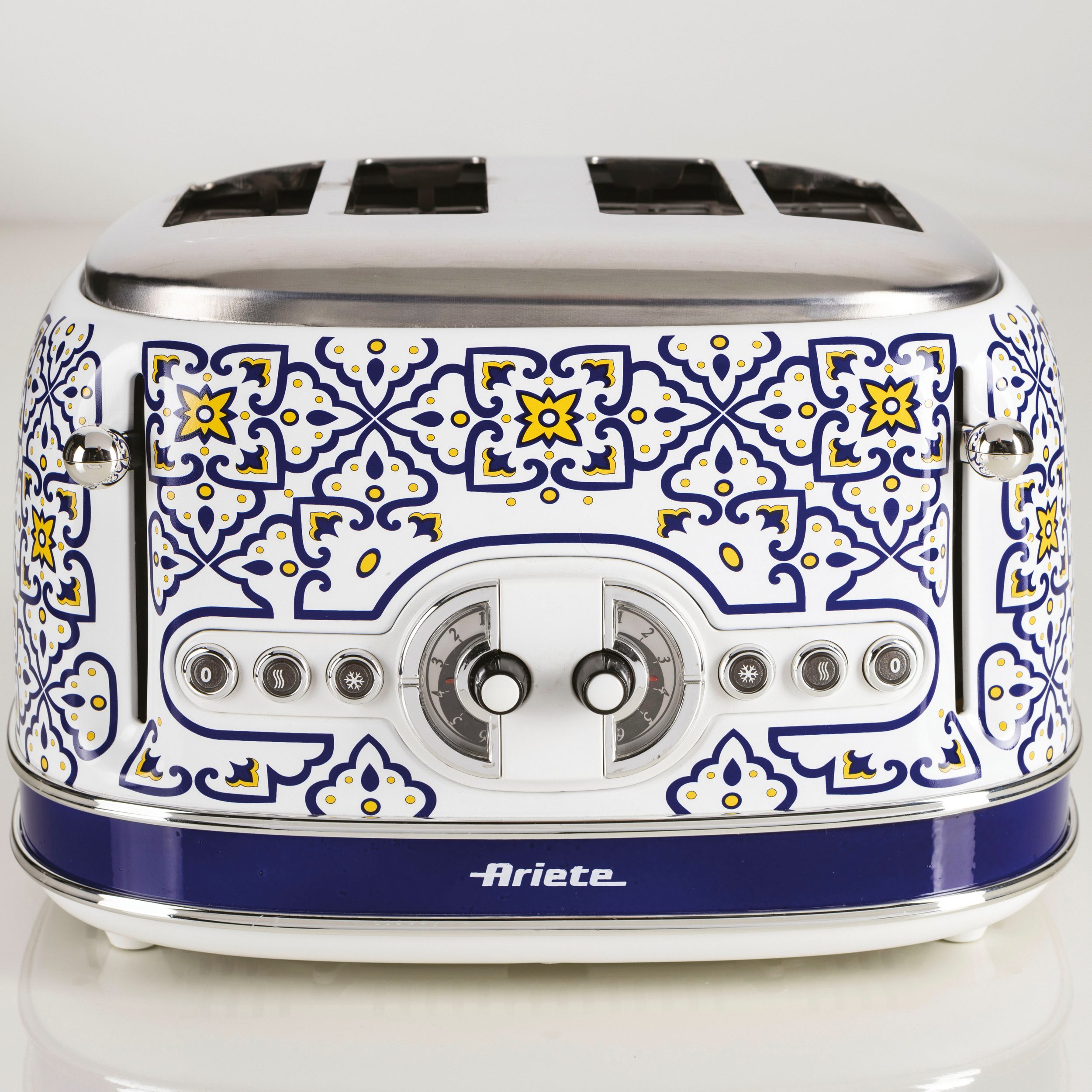 توستر چهار شیار آریته ایتالیا مدل Ariete Vintage 01560 - نقاشی مدیترانه - عملکرد چندگانه